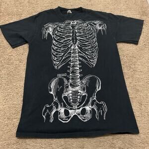 BONES-Leslie Arwin Skeleton Anatomy Biology Life Science Medical 2 Sided Shirt S